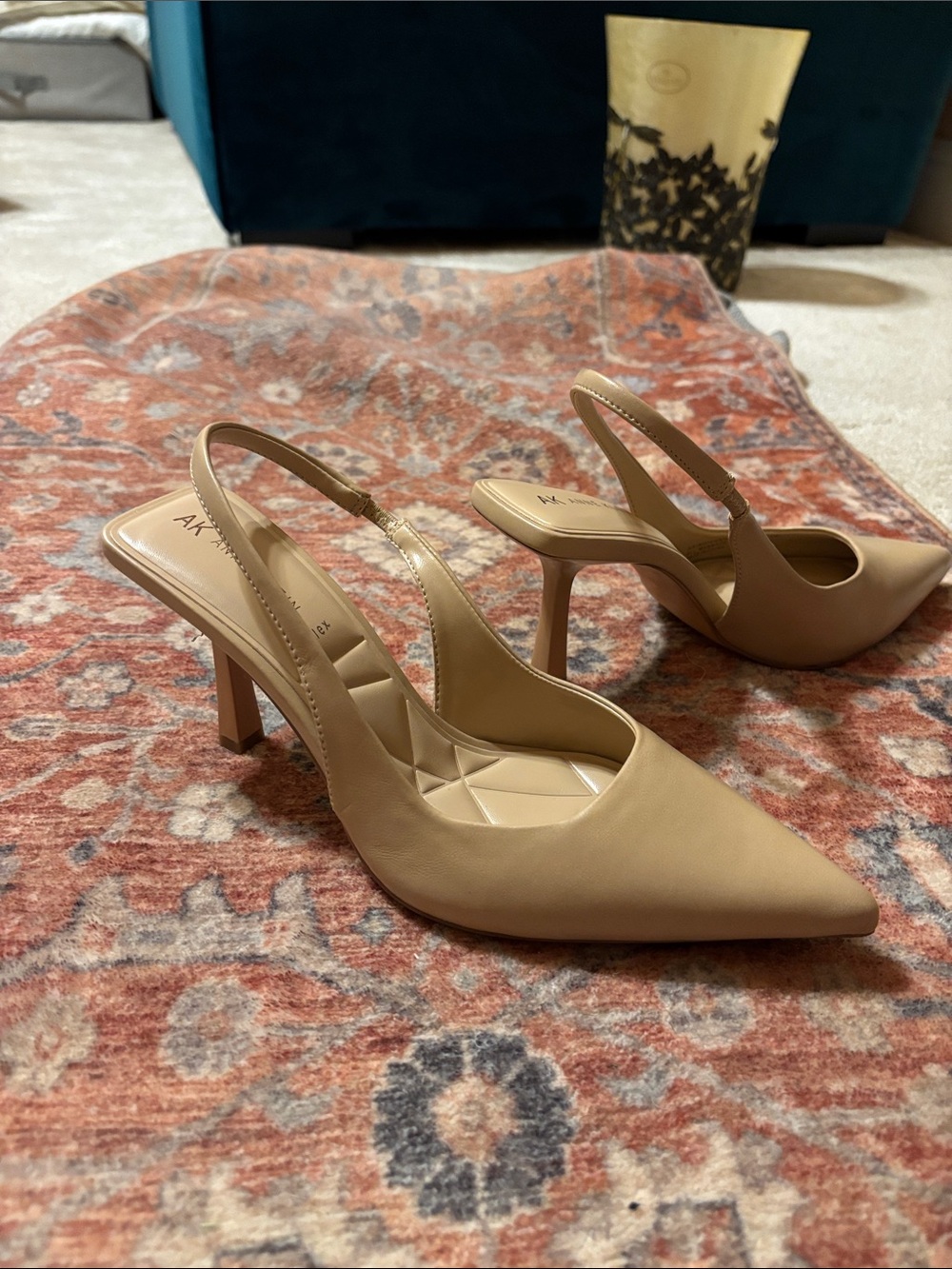 Anne Klein Nude Pointed-Toe Slingback Pumps